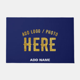 PAILLASSON MARQUE VERIFIEE BLEU NAVY PERSONNALISE MODERNE CHI