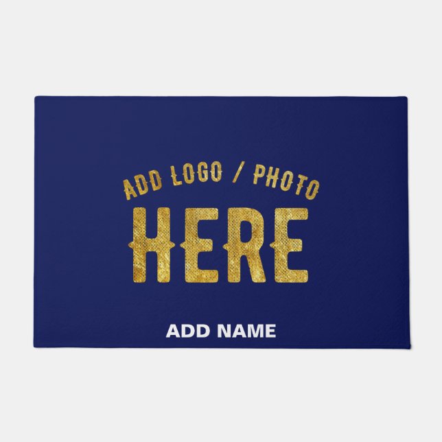 PAILLASSON MARQUE VERIFIEE BLEU NAVY PERSONNALISE MODERNE CHI (Devant)