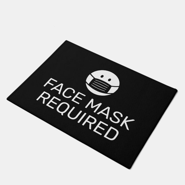 Paillasson Masque visage obligatoire panneau de porte pour ma (Incliné)