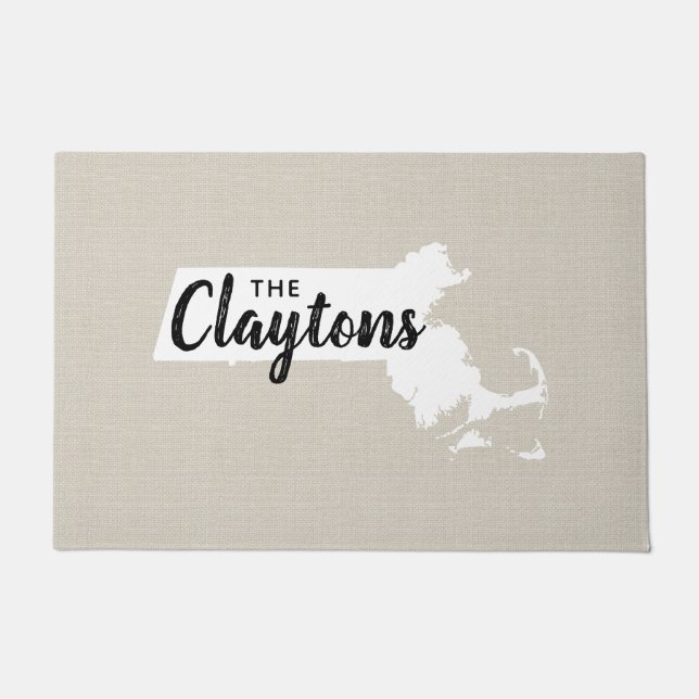 Paillasson Massachusetts Famille Monogramme État Porte (Devant)