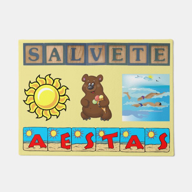 Paillasson Mat d'accueil d'été latin (Devant)