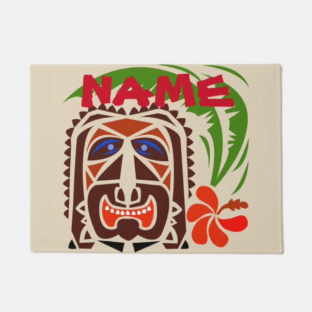 Paillasson Mat d'accueil, Tiki Bar.modifier le texte (Devant)