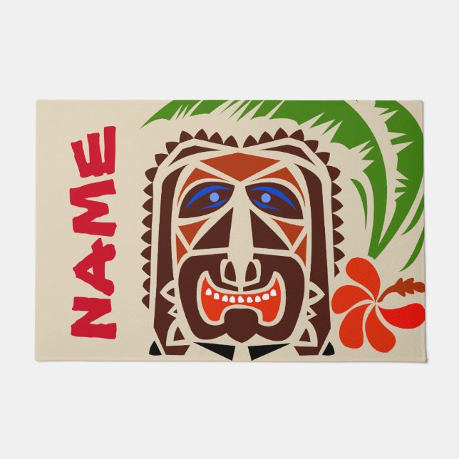 Paillasson Mat d'accueil, Tiki Bar.modifier le texte Doormat (Devant)