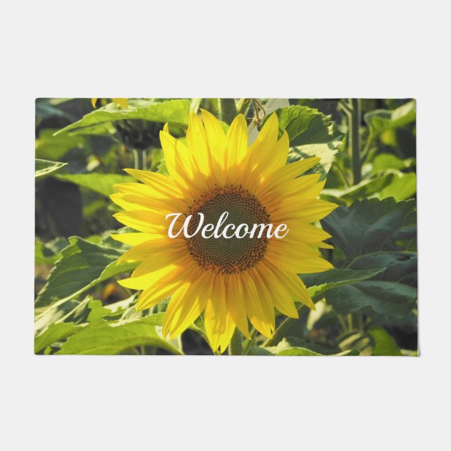 Paillasson Mat de bienvenue de tournesol (Devant)