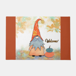 Paillasson Mat de bienvenue Gnome d'automne