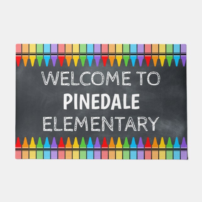 Paillasson Mat de la porte d'accueil de l'école Crayons (Devant)