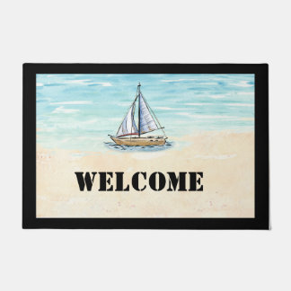 Paillasson Mat de la porte d'accueil du bateau à voile