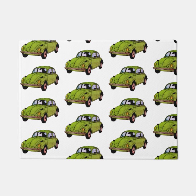 Paillasson Mat de la porte de la voiture Hippie verte (Devant)