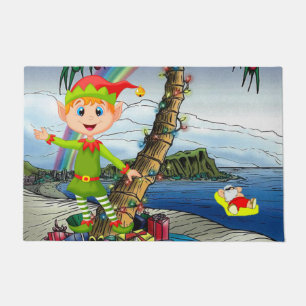 Paillasson Mat de la porte de Noël, Elfe