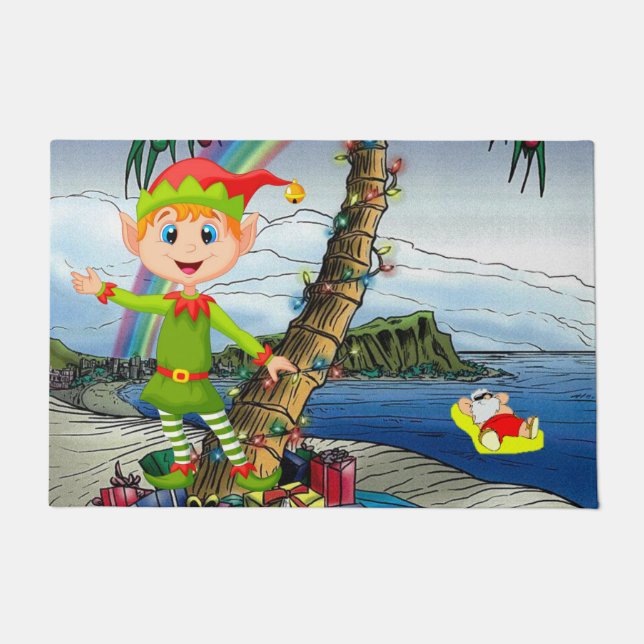 Paillasson Mat de la porte de Noël, Elfe (Devant)