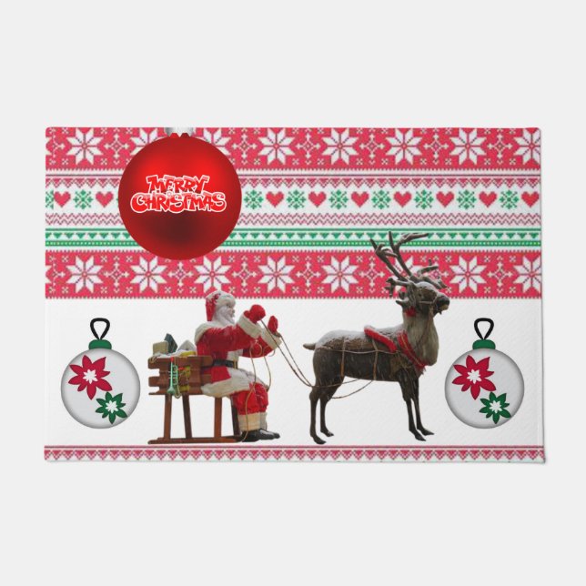 Paillasson Mat de la porte de Noël, Joyeux Noël (Devant)