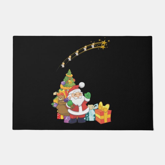 Paillasson Mat de la porte de Noël, Père Noël (Devant)