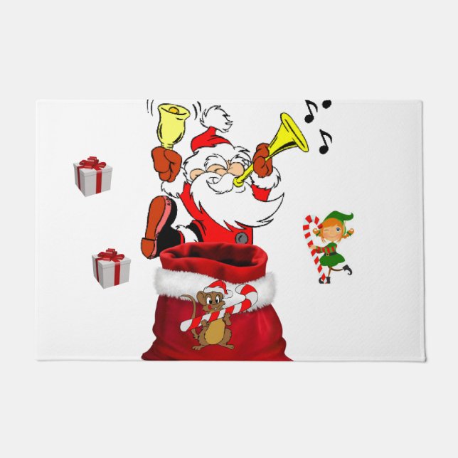 Paillasson Mat de la porte de Noël, Père Noël (Devant)