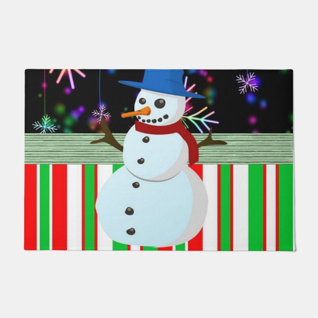 Paillasson Mat de la porte de Noël, Snowman (Devant)