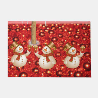 Paillasson Mat de la porte de Noël, Snowman
