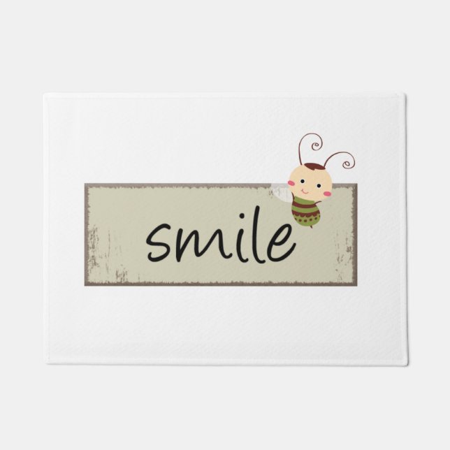 Paillasson Mat de la porte de sourire Bumblebee (Devant)