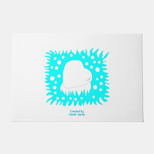 Paillasson Mat de la porte du coeur des neiges en hiver (Devant)