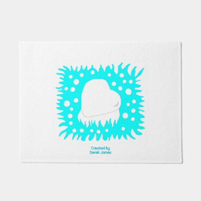 Paillasson Mat de la porte du coeur des neiges en hiver (Devant)