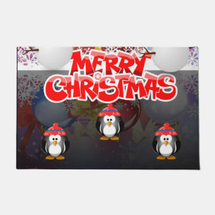Paillasson Mat de Noël, joyeux pingouin de Noël