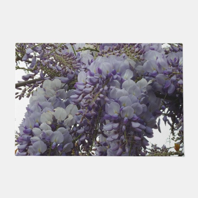 Paillasson Mat de porte à fleurs violettes (Devant)