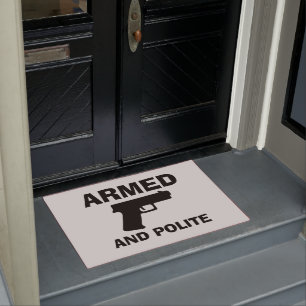 Paillasson Mat de porte ARMÉ ET POLITE