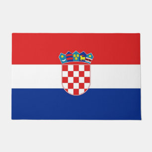 Paillasson Mat de porte avec drapeau de Croatie