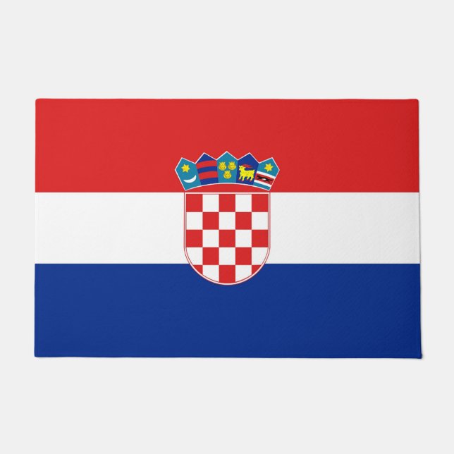 Paillasson Mat de porte avec drapeau de Croatie (Devant)
