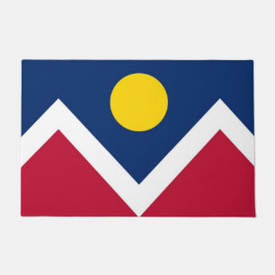 Paillasson Mat de porte avec Drapeau de Denver City, Colorado