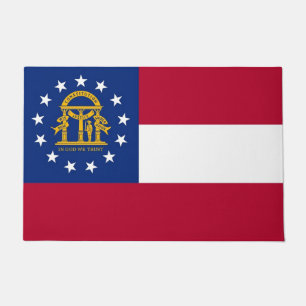 Paillasson Mat de porte avec Drapeau de Géorgie Etat, USA