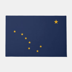 Paillasson Mat de porte avec drapeau de l'Alaska, États-Unis