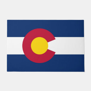 Paillasson Mat de porte avec drapeau de l'État du Colorado, É