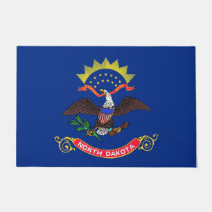 Paillasson Mat de porte avec drapeau de l'État du Dakota du N