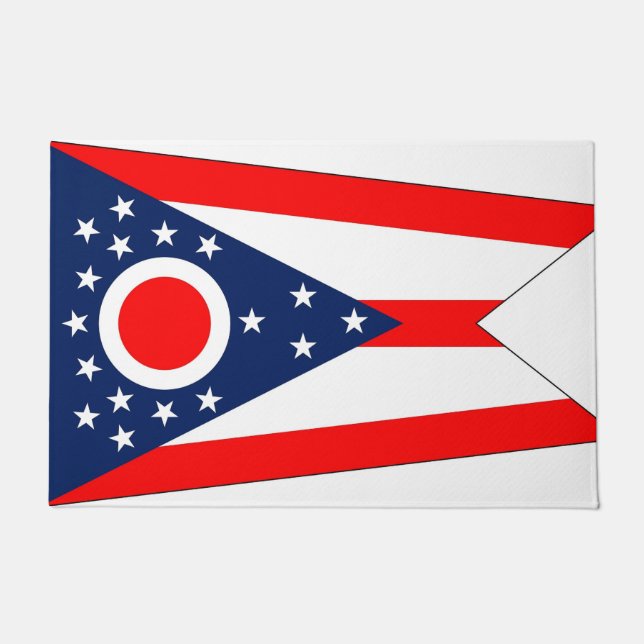 Paillasson Mat de porte avec Drapeau de l'Ohio State, USA (Devant)