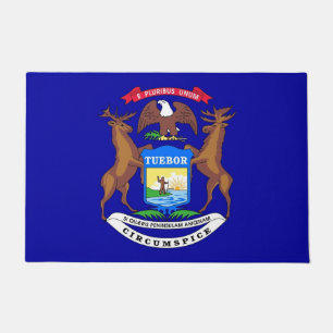 Paillasson Mat de porte avec drapeau de Michigan State, USA