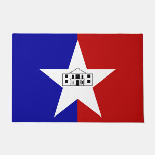 Paillasson Mat de porte avec Drapeau de San Antonio City