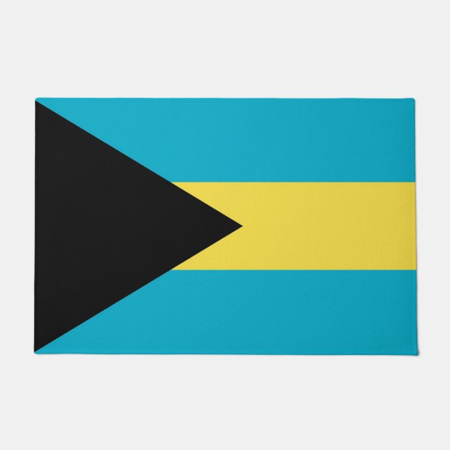 Paillasson Mat de porte avec drapeau des Bahamas (Devant)