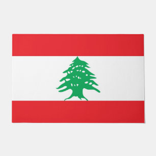 Paillasson Mat de porte avec drapeau du Liban