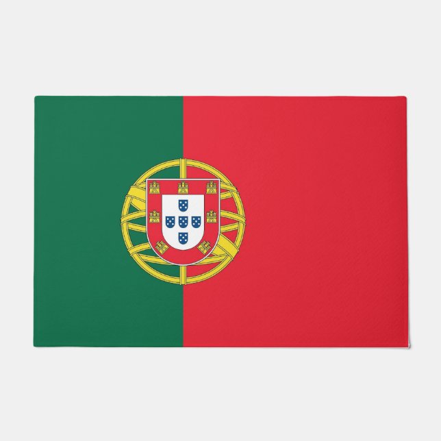Paillasson Mat de porte avec drapeau du Portugal (Devant)