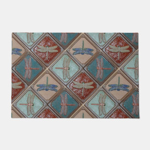 Paillasson Mat de porte avec tuiles de libellules