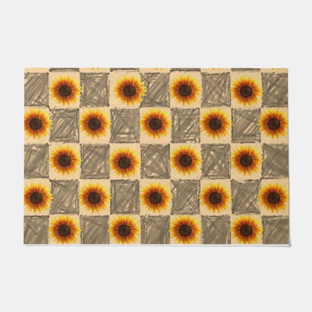 Paillasson Mat de porte de tournesol (Devant)