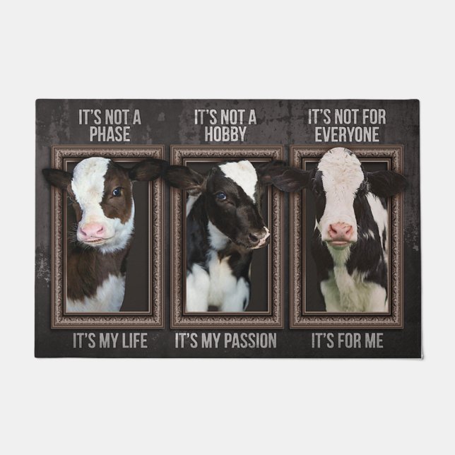 Paillasson Mat de porte de vache, Décor de ferme (Devant)