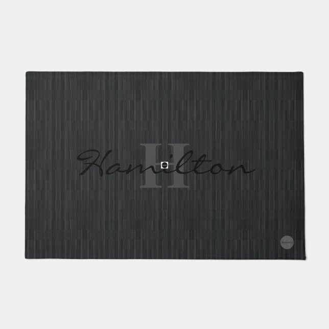 Paillasson Mat de porte - HAMbWG - Dégradé noir / Monogramme (Devant)
