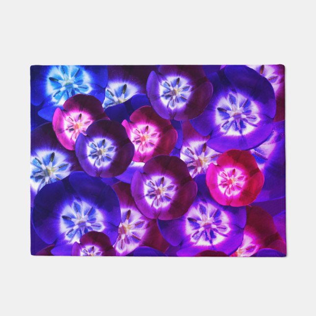 Paillasson Mat de porte Motif de tulipes violettes (Devant)