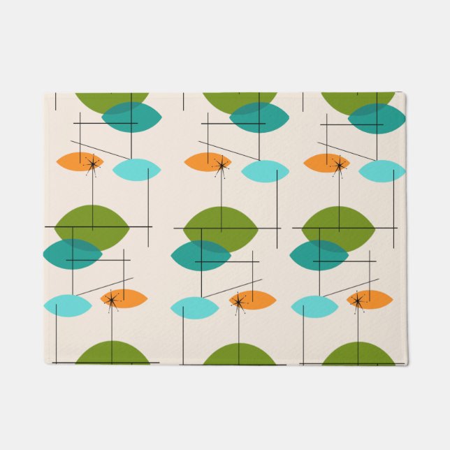 Paillasson Mat de porte Motif rétro atomique (Devant)