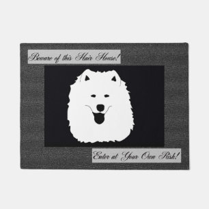Paillasson Mat de porte Samoyed 18" X24";Attention à cette m