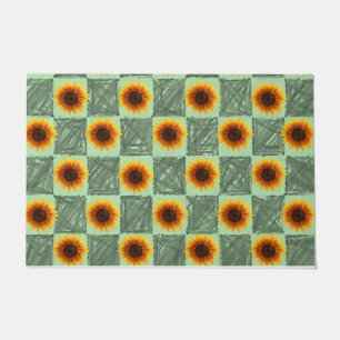 Paillasson Mat de porte verte de tournesol