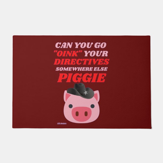 Paillasson mat drôle "OINK PIGGIE" (Devant)