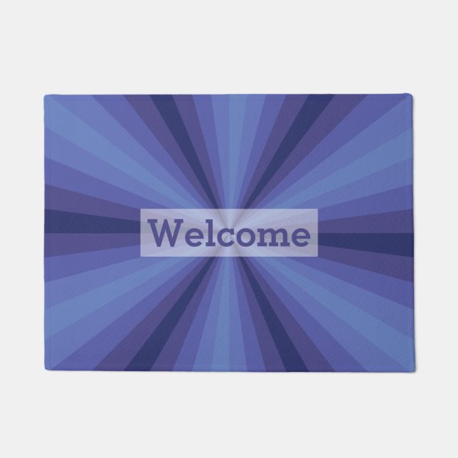 Paillasson Matelas de porte bleu illusion optique (Devant)