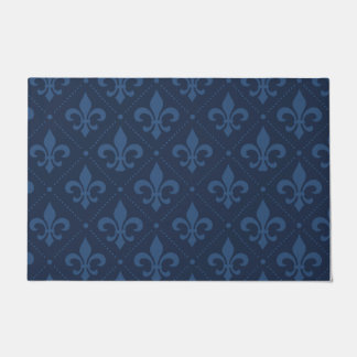 Paillasson Matelas extérieur bleu marine Fleur de Lis