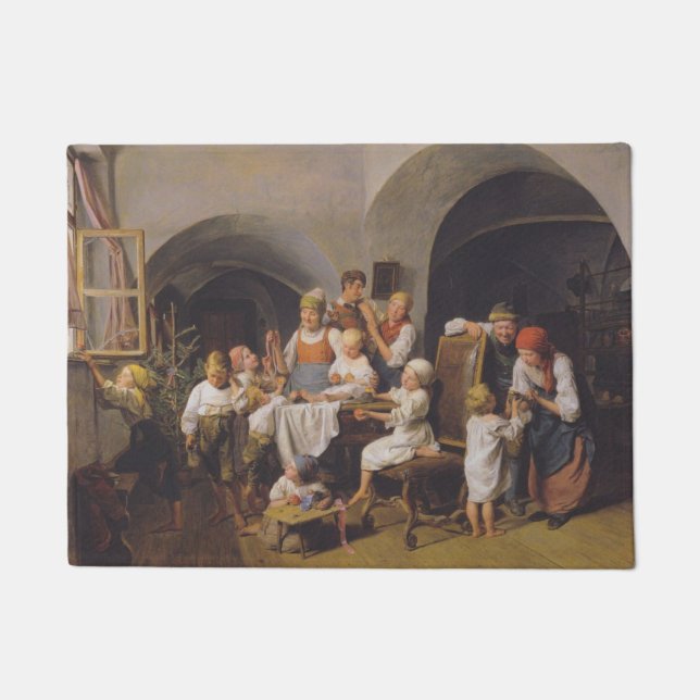 Paillasson Matin de Noël (par Ferdinand Georg Waldmüller) (Devant)